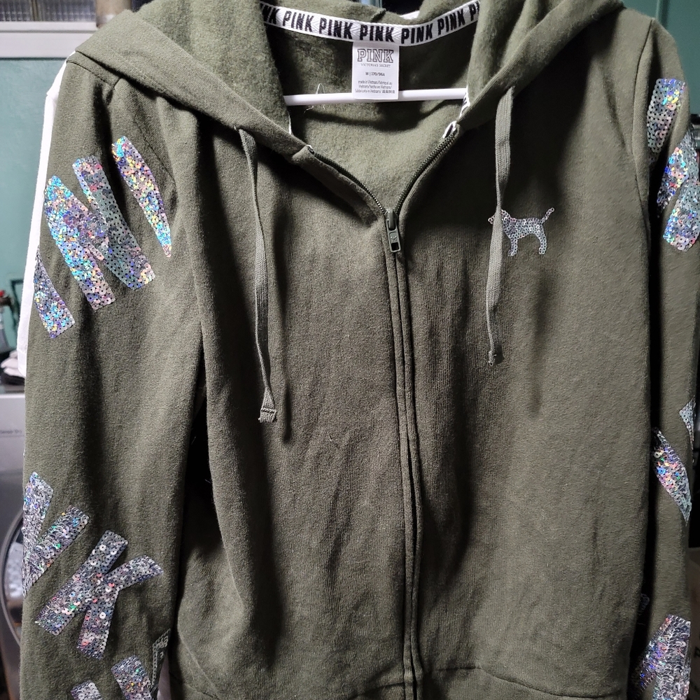 Love Pink Sequence Hoodie